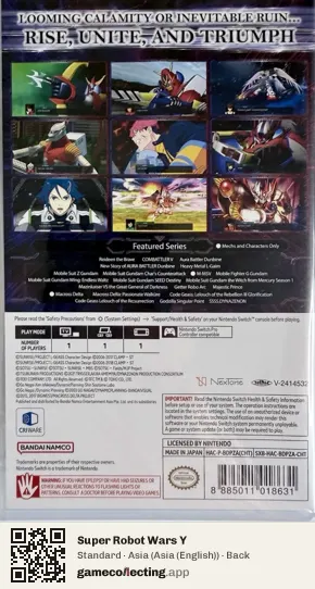 Super Robot Wars Y Nintendo Switch, Asia (English) box back