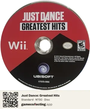 Just Dance: Greatest Hits Nintendo Wii, NTSC disc