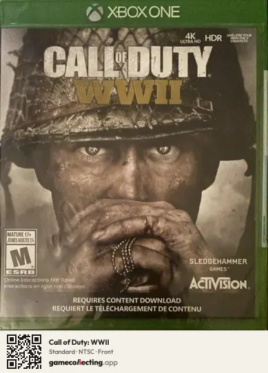 Call of Duty: WWII Xbox One, NTSC box front
