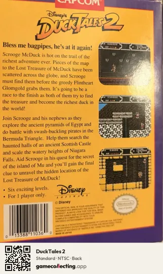 DuckTales 2 Nintendo Entertainment System, NTSC box back