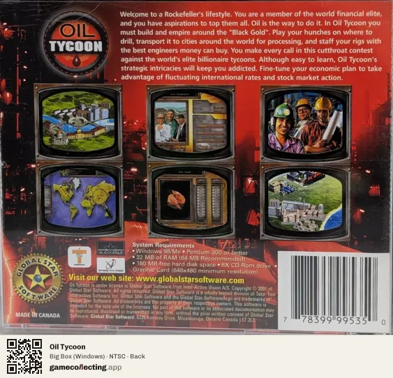 Oil Tycoon Computer, NTSC box back