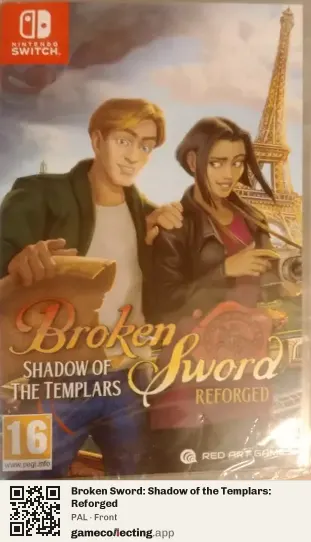 Broken Sword: Shadow of the Templars: Reforged Nintendo Switch, PAL box front