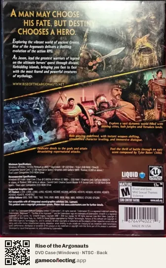 Rise of the Argonauts Computer, NTSC box back