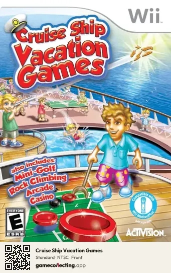 Cruise Ship Vacation Games Nintendo Wii, NTSC box front
