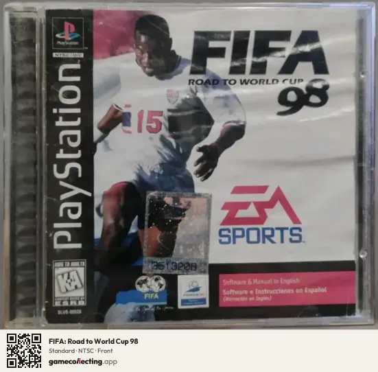 FIFA: Road to World Cup 98 PlayStation, NTSC box front