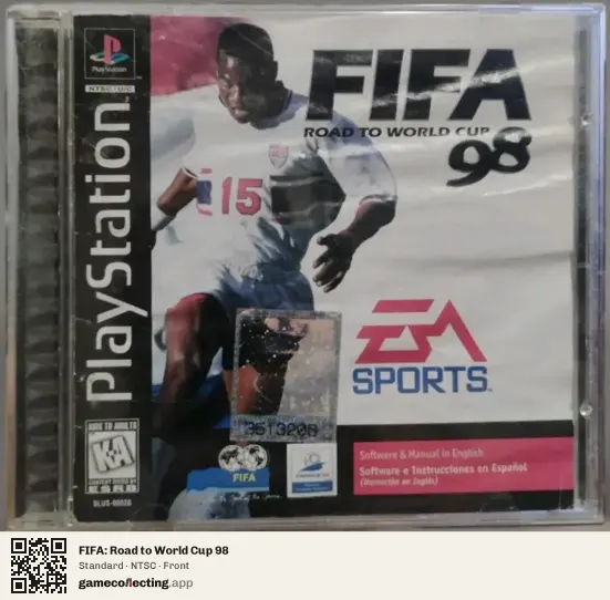 FIFA: Road to World Cup 98 PlayStation, NTSC box front