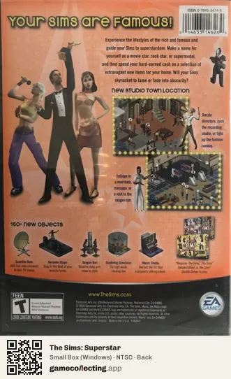 The Sims: Superstar Computer, NTSC box back