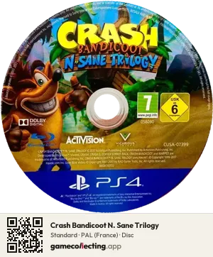 Crash Bandicoot N. Sane Trilogy PlayStation 4, PAL disc