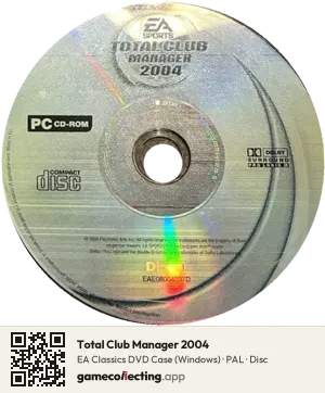 Total Club Manager 2004 Computer, PAL disc