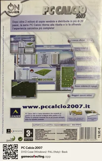 PC Calcio 2007 Computer, Italy box back