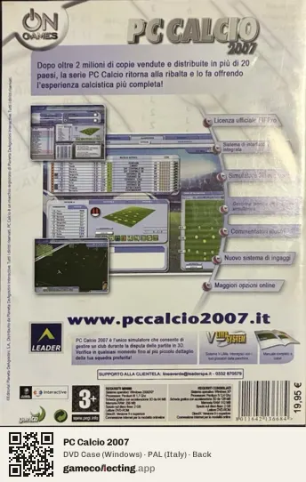 PC Calcio 2007 Computer, Italy box back