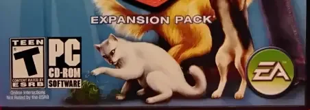 The Sims 2: Pets, the ESRB box on its front