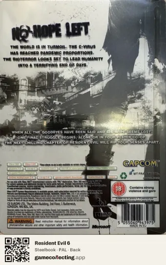 Resident Evil 6 Xbox 360, PAL box back
