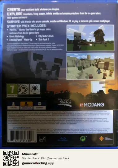 Minecraft PlayStation 4, Germany box back