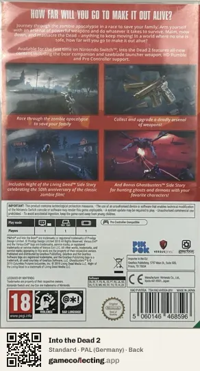 Into the Dead 2 Nintendo Switch, Germany box back