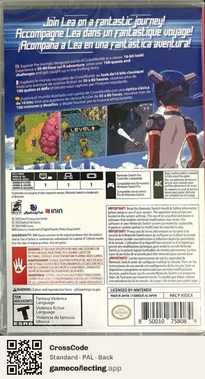 CrossCode Nintendo Switch, PAL box back