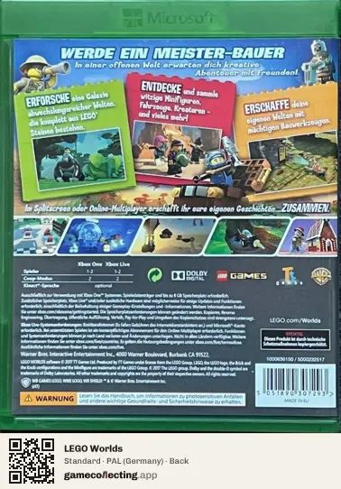 LEGO Worlds Xbox One, Germany box back
