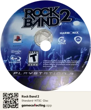 Rock Band 2 PlayStation 3, NTSC disc