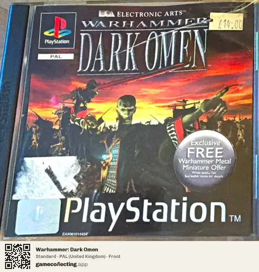 Warhammer: Dark Omen PlayStation, United Kingdom box front