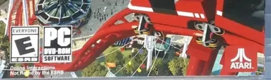 RollerCoaster Tycoon World, the ESRB box on its front