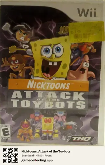 Nicktoons: Attack of the Toybots Nintendo Wii, NTSC box front