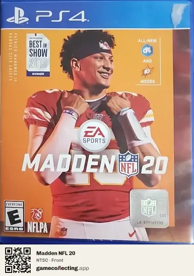 Madden NFL 20 PlayStation 4, NTSC box front