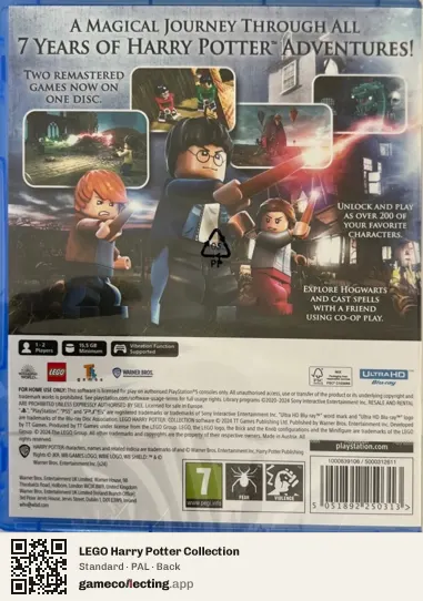 LEGO Harry Potter Collection PlayStation 5, PAL box back