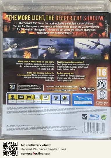 Air Conflicts: Vietnam PlayStation 3, United Kingdom box back