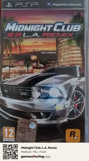 Midnight Club: L.A. Remix PlayStation Portable, PAL box front