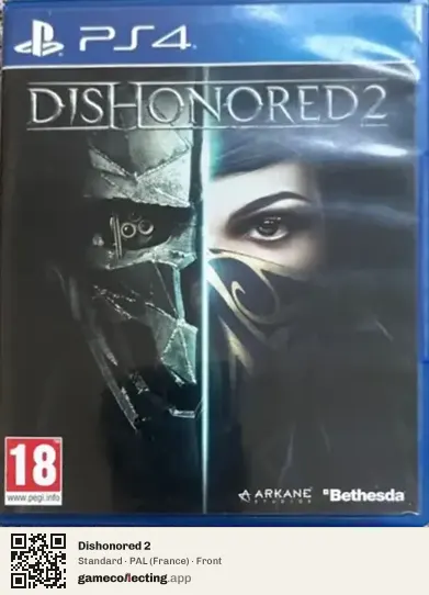Dishonored 2 PlayStation 4, France box front