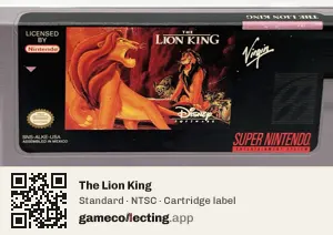 The Lion King Super Nintendo Entertainment System, NTSC cartridge label