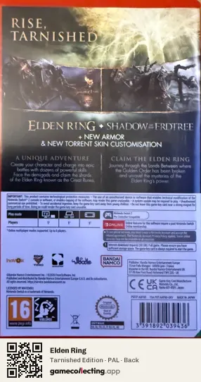 Elden Ring Nintendo Switch 2, PAL box back