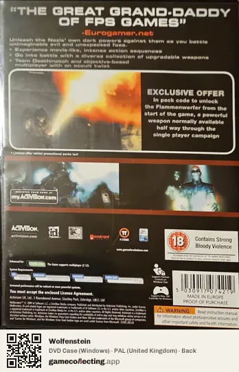 Wolfenstein Computer, United Kingdom box back
