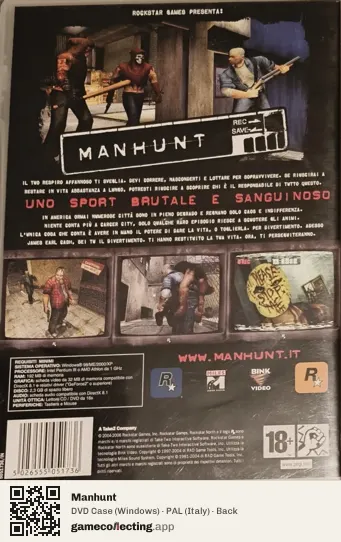 Manhunt Computer, Italy box back
