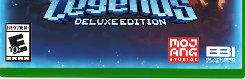 Minecraft Legends, the ESRB box on its front