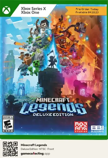 Minecraft Legends Xbox Series X, NTSC box front