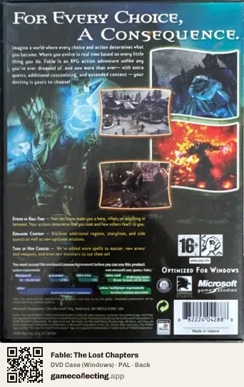 Fable: The Lost Chapters Computer, PAL box back