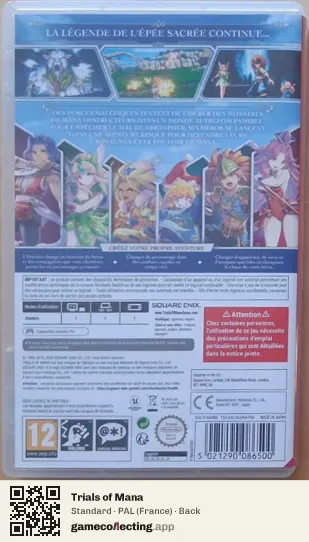 Trials of Mana Nintendo Switch, France box back
