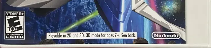 Star Fox 64 3D, the ESRB box on its front