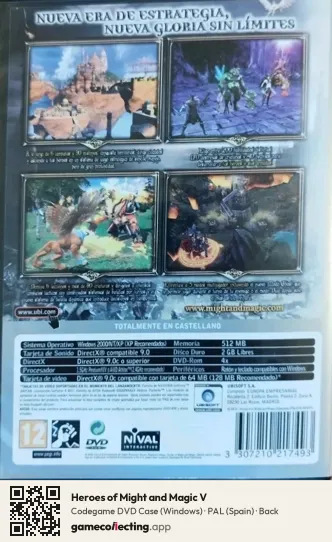 Heroes of Might and Magic V Computer, Spain box back