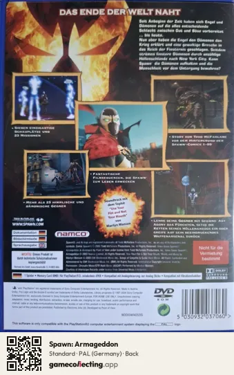 Spawn: Armageddon PlayStation 2, Germany box back