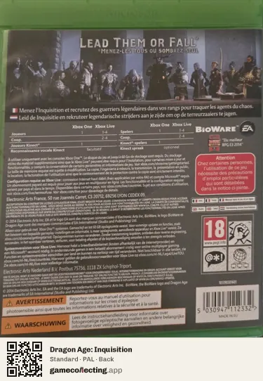 Dragon Age: Inquisition Xbox One, PAL box back