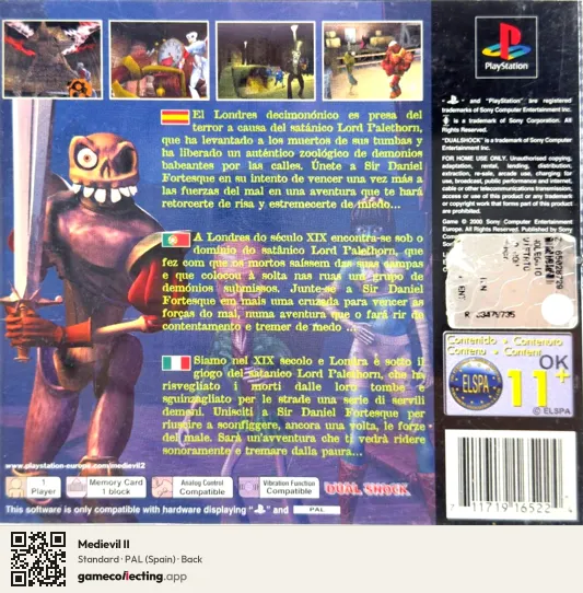 Medievil II PlayStation, Spain box back
