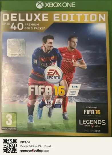 FIFA 16 Xbox One, PAL box front