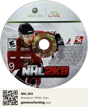 NHL 2K8 Xbox 360, NTSC disc
