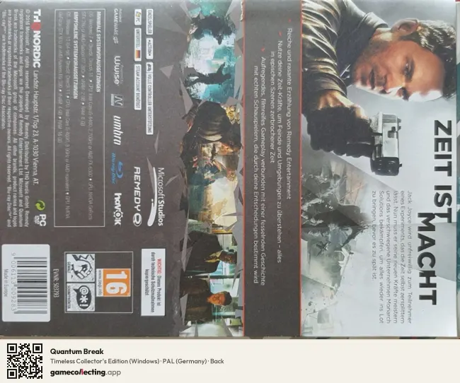 Quantum Break Computer, Germany box back