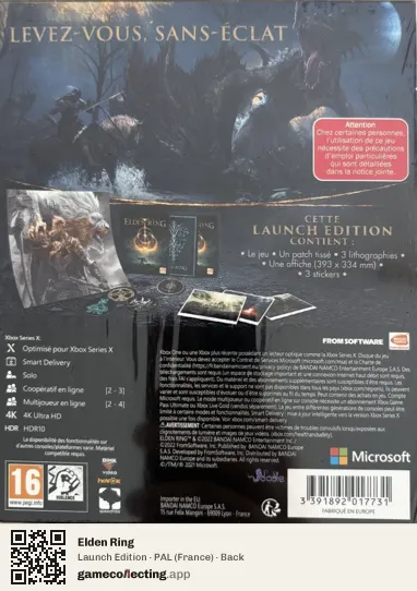 Elden Ring Xbox Series X, France box back