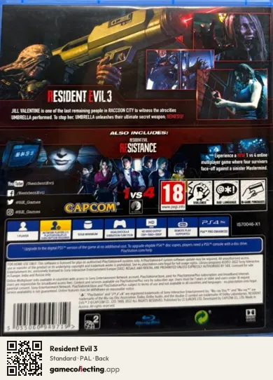 Resident Evil 3 PlayStation 4, PAL box back