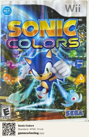 Sonic Colors Nintendo Wii, NTSC box front