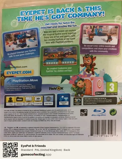 EyePet & Friends PlayStation 3, United Kingdom box back